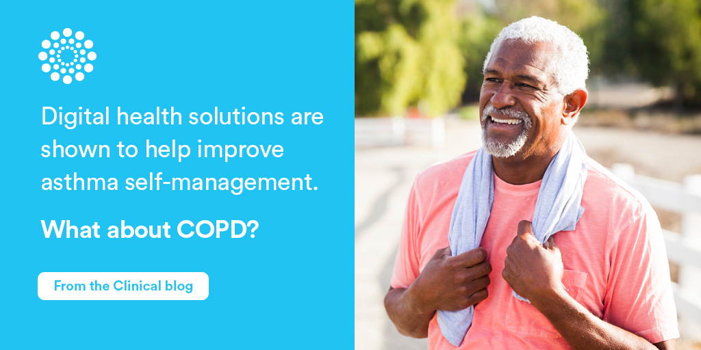 Man with COPD who uses digital health solutions